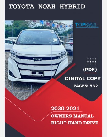toyota noah hybrid 2020-2021 owners manual in english